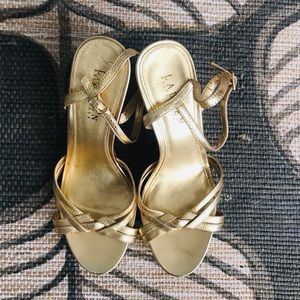 LAUREN Ralph Lauren Gold Wedge Sandals